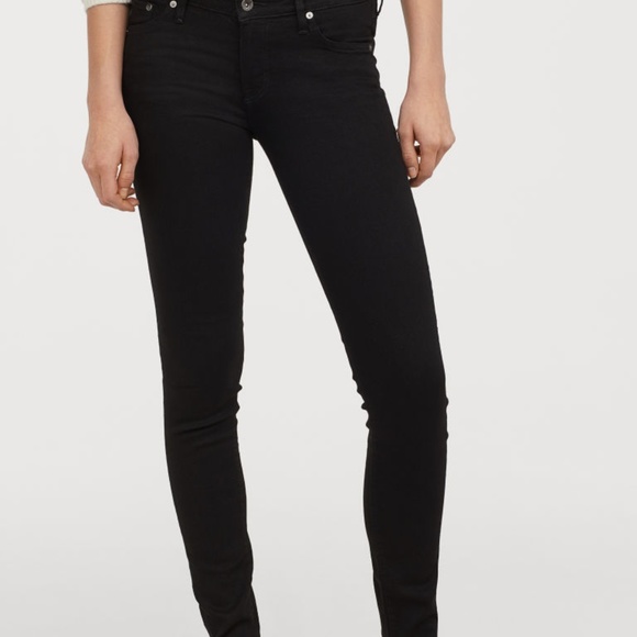 H&M Skinny Low Waist Black Jeans - Picture 1 of 6
